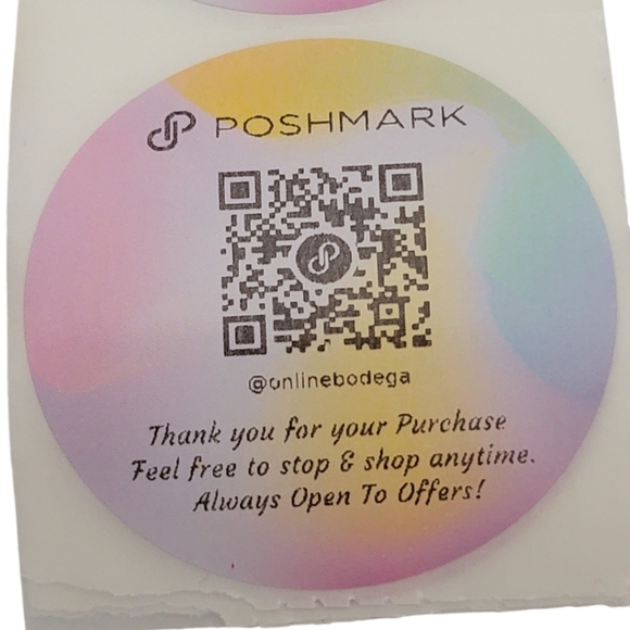 Thank you for your Purchase Poshmark QR Code Round Stickers 50ct 2inch Style 1 - Picture 6 of 8